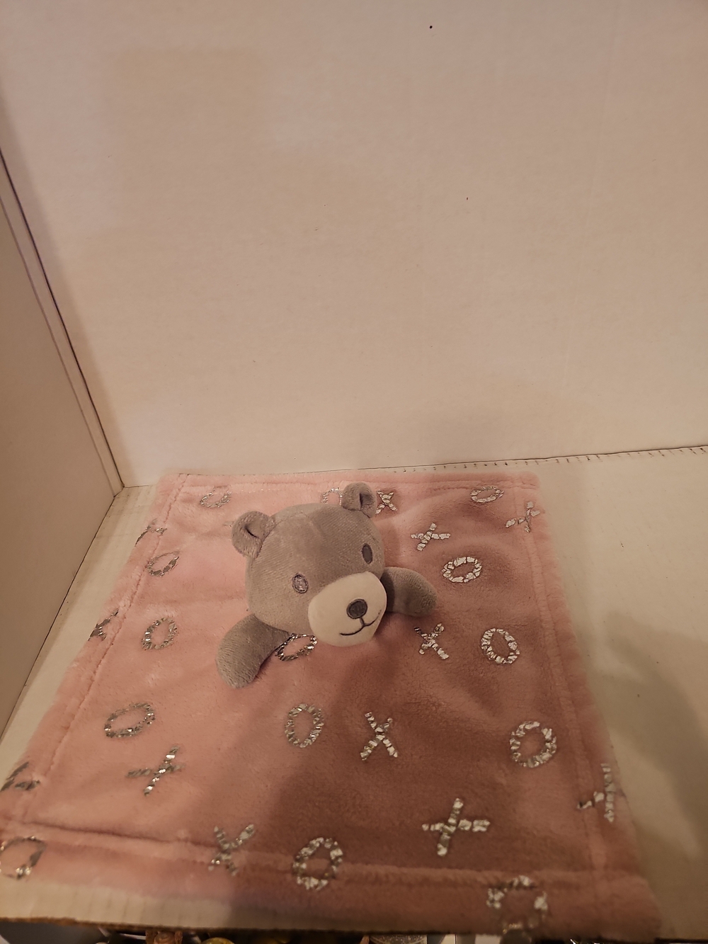 Baby Lovey plush teddy bear blanket 11.5"X11.5" Square